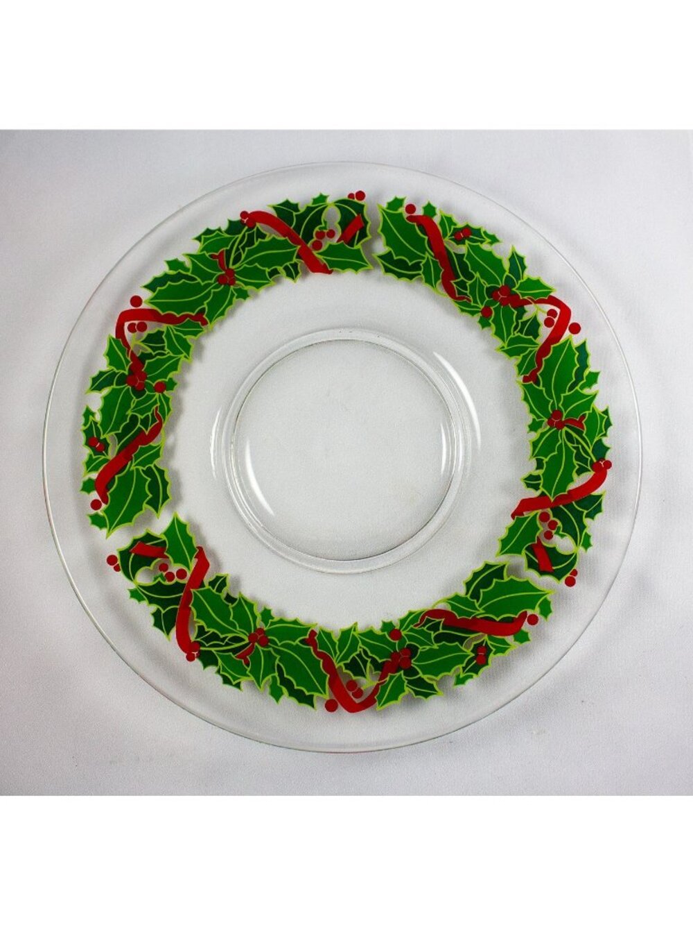 Avon Holiday Hostess Collection Christmas Platter 11" Holly Berry 1981